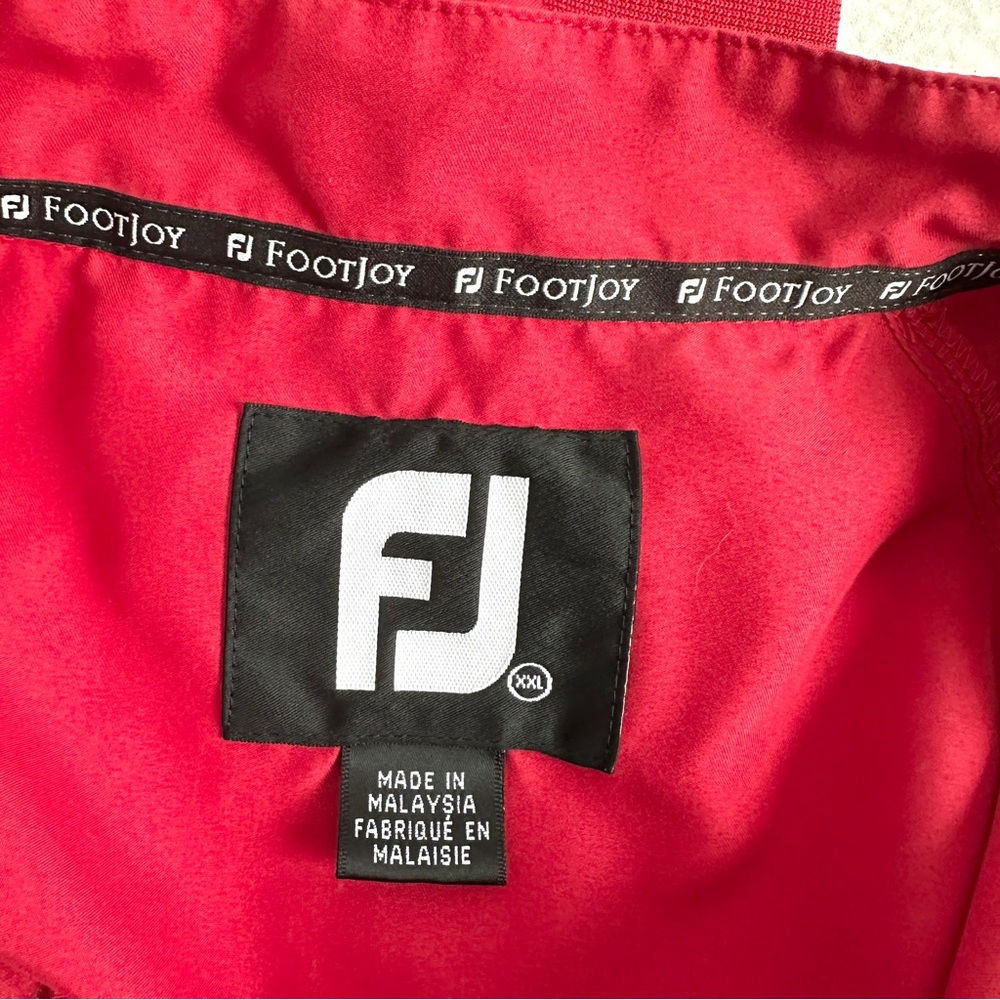 FootJoy Pullover Windbreaker Men's XXL Red Snap Closure Wind Shirt Golf - Picture 8 of 9